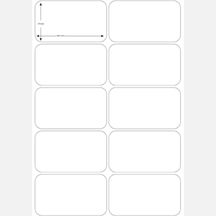 A4 sheet adhesive Labels  57 (H) X 99 (W) mm