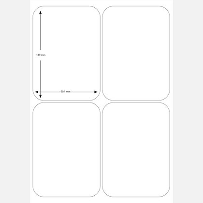 A4 sheet adhesive Labels  139 (H) X 99 (W) mm