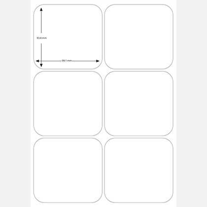 A4 sheet adhesive Labels  93 (H) X 99 (W) mm