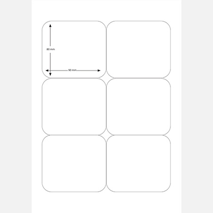 A4 sheet adhesive Labels  80 (H) X 90 (W) mm