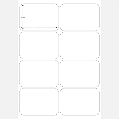 A4 sheet adhesive Labels  68 (H) X 99 (W) mm